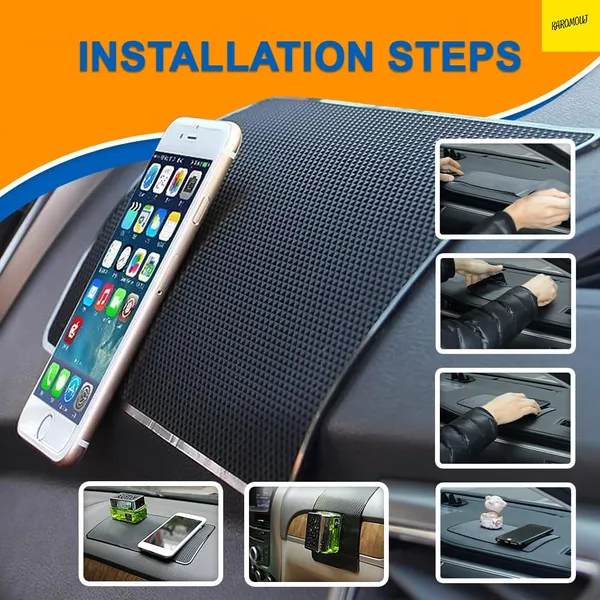 Rubber_Kma284_Car_Dashboard_Anti_Slip_Car_Pad_Non_Slip_Dashboard_Mat_Anti_Skid_Grip_Mount_For_All_Smartphone,Keychain(Black,Pack_of_1)(Small-19_X_12_X_0.1_Cm)