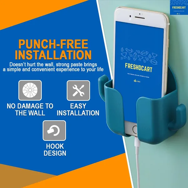 Self-Adhesive_Phone_Charging_Stand_|_Wall_Mount_Mobile_Holder_with_2_Hook_Mobile_Phone_Charger,_Phone_Holder_for_Bedroom_Kitchen_Office_(Multicolor,Pack_of_4)