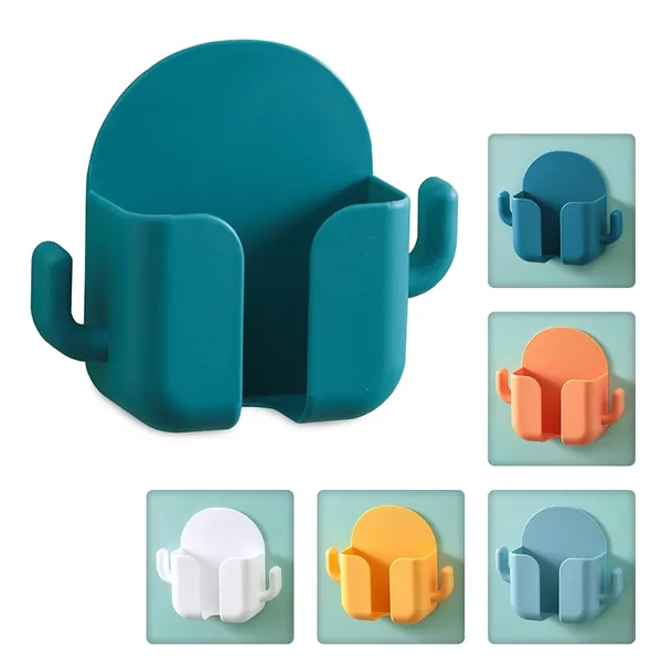 Self-Adhesive_Phone_Charging_Stand_|_Wall_Mount_Mobile_Holder_with_2_Hook_Mobile_Phone_Charger,_Phone_Holder_for_Bedroom_Kitchen_Office_(Multicolor,Pack_of_4)