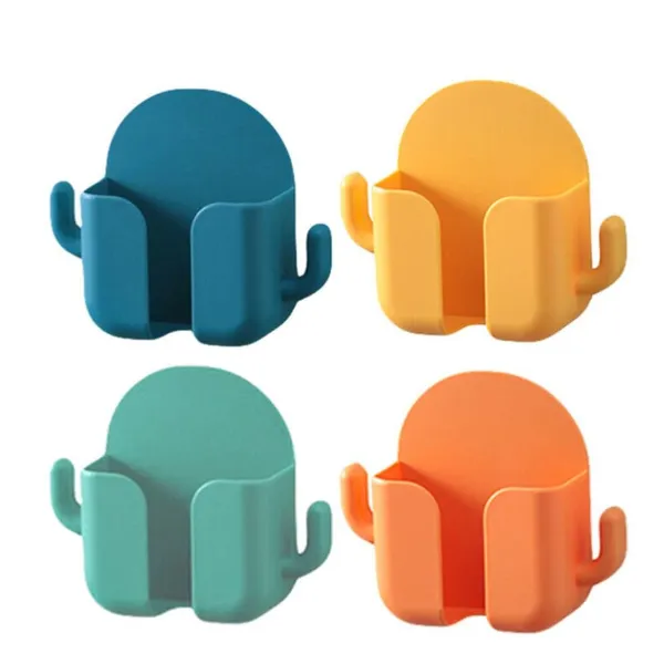 Wall_Mount_Phone_Holder_|_Mobile_Charging_Stand_with_2_Hook_Phone_Holder_for_Bedroom_Kitchen_Bathroom_Office_(Multicolor,Pack_of_4)