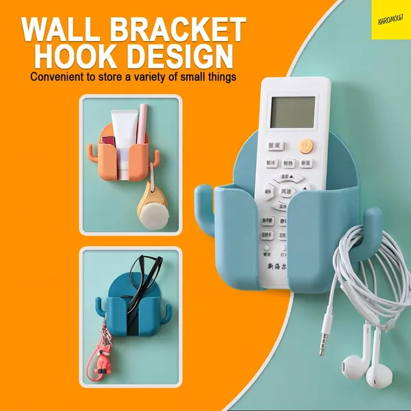Wall_Mount_Phone_Holder_|_Mobile_Charging_Stand_with_2_Hook_Phone_Holder_for_Bedroom_Kitchen_Bathroom_Office_(Multicolor,Pack_of_4)