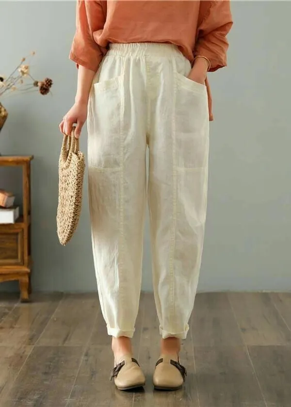 Best_seller_summer_embroidery_pure_cotton_pants