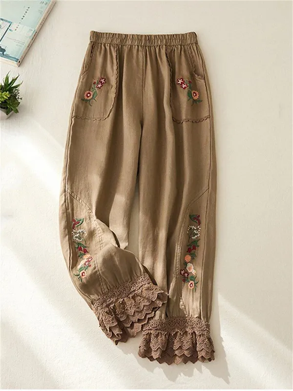 Best_seller_summer_embroidery_pure_cotton_pants