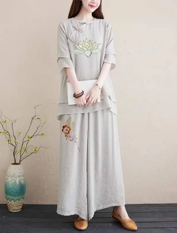 Elegent_Summer_cotton_lenin_co-ord_set