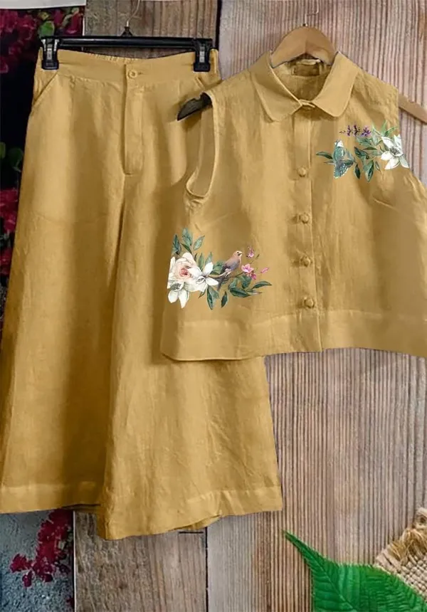 New_Summer_wear_cotton_lenin_co-ord_set