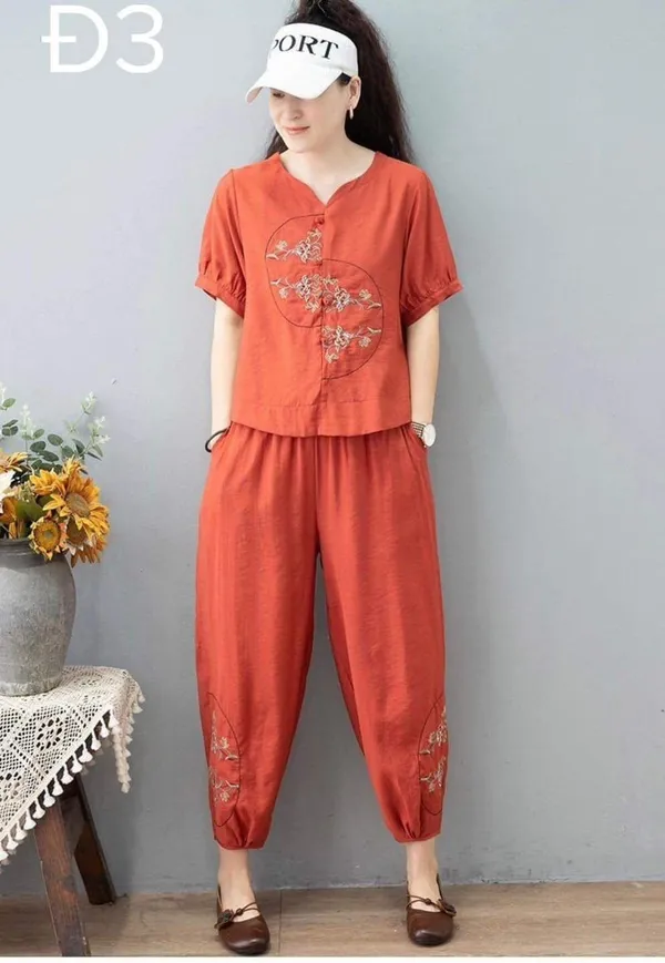 Elegent_Summer_cotton_lenin_co-ord_set