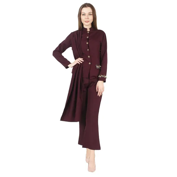 Velvet_Maroon_Shirt_For_Women