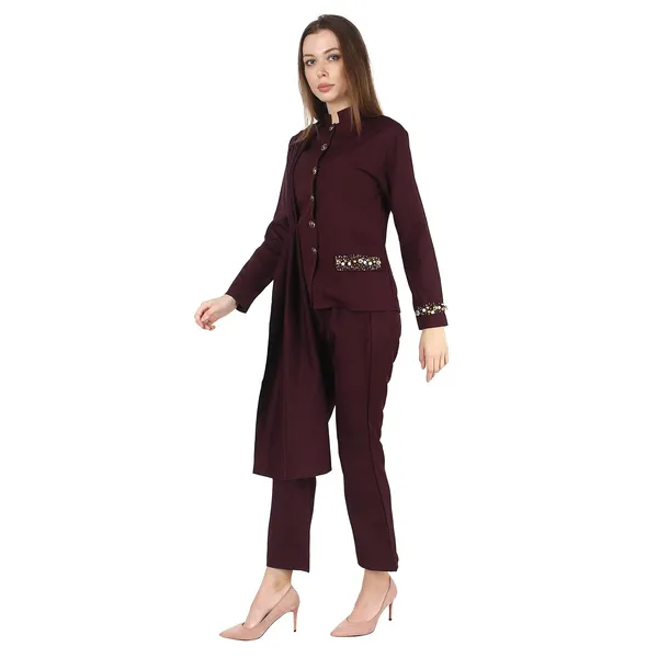 Velvet_Maroon_Shirt_For_Women