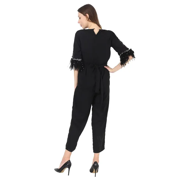 Women'S_Summer_Georget_Overall_Black_Silver_Embroidry_Cood_Set_Best_Look_This_Party_Season_|_High_Neck_|_Coode_Set