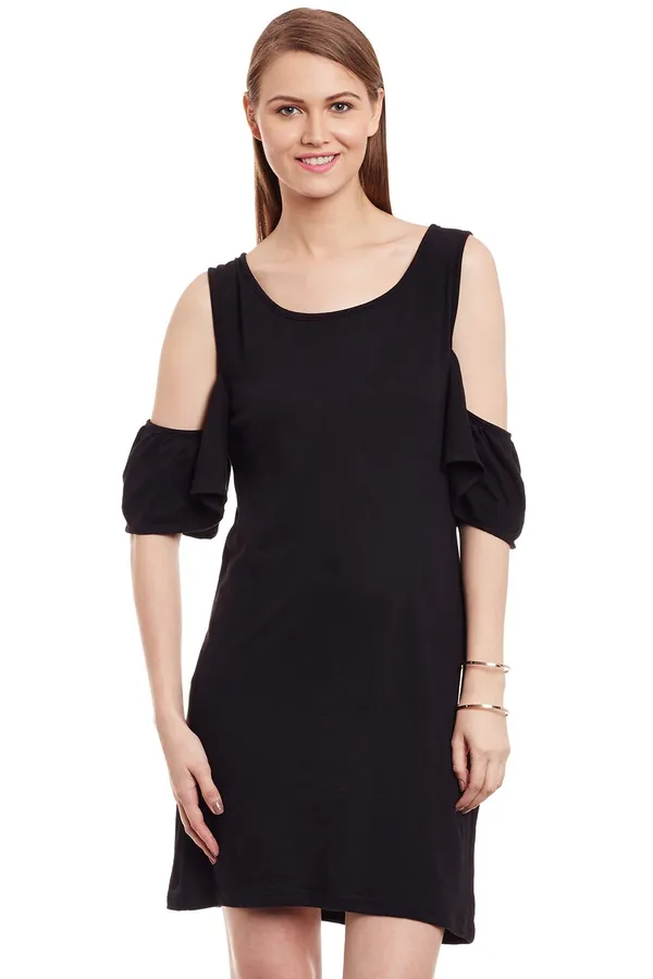Tunic_Dress_With_Off_Shoulder_Sleeves_For_Women/Girls