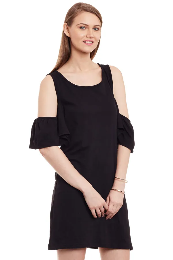 Tunic_Dress_With_Off_Shoulder_Sleeves_For_Women/Girls