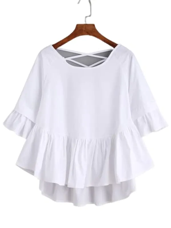 White_Cotton_Top_Shirt_For_Women
