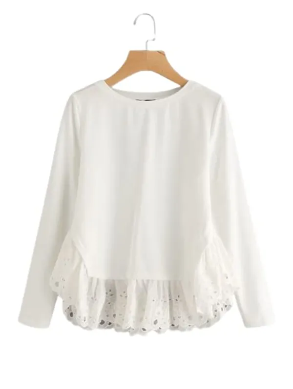 White_Cotton_Top_Shirt_For_Women'S