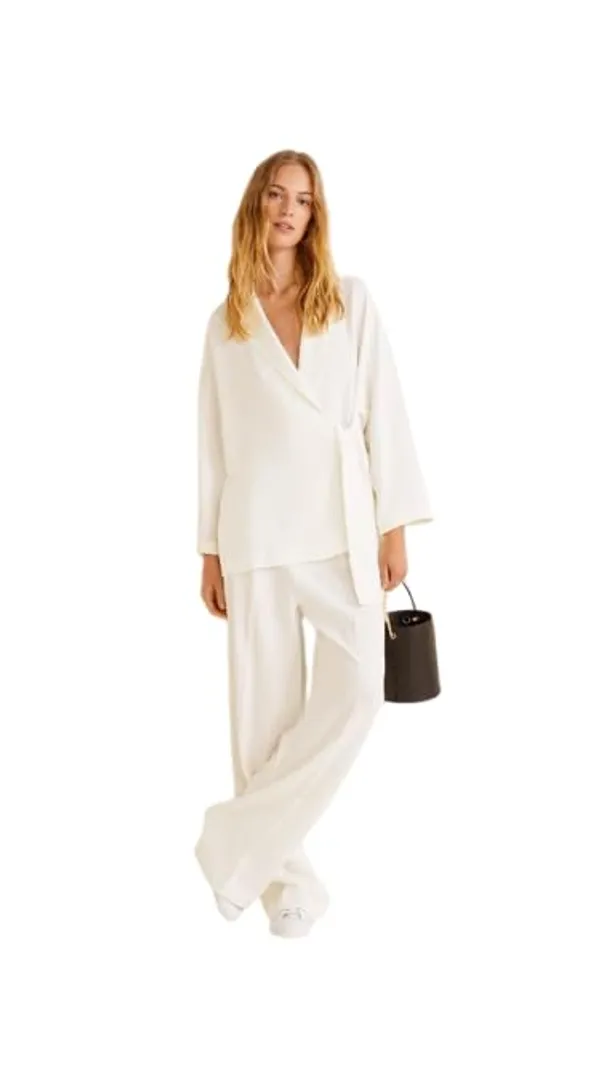 Women_Co-Ord_Set_Twill_Lycra/Cotton_Long_Sleeve_Shirt_And_Full_Length_Trouser_Pant_Western_Dress(White'S)