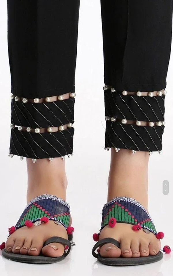 Women'S_Black_Cotton_Lycra_Pearl_Details_Pants_|_Black_|