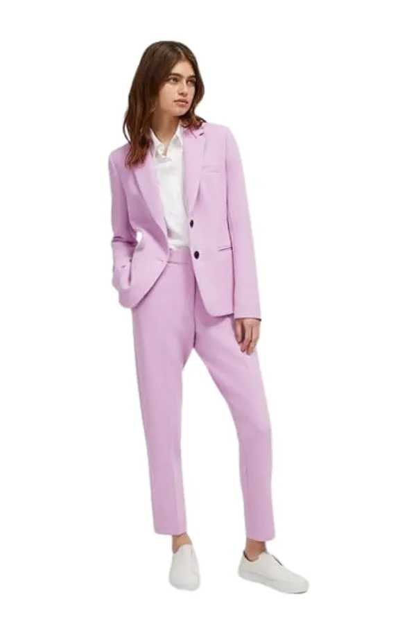 Women'S_Co-Ord_Set_Twill_Lycra/Cotton'S_Long_Sleeve_Shirt_And_Full_Length_Trouser_Pant_Western_Dress(Lavender)