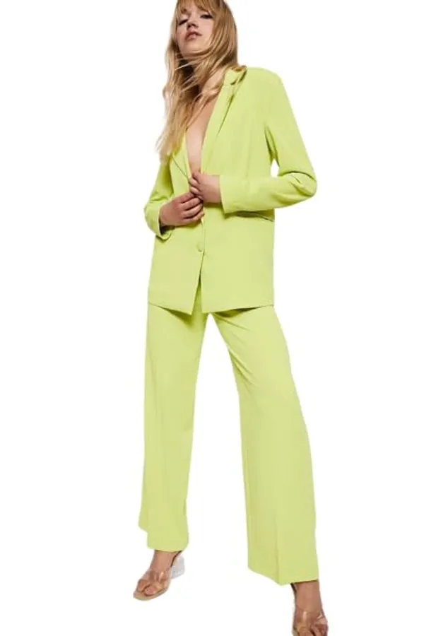 Women'S_Co-Ord_Set_Twill_Lycra/Cotton'S_Long_Sleeve_Shirt_And_Full_Length_Trouser_Pant_Western_Dress(Light_Green)