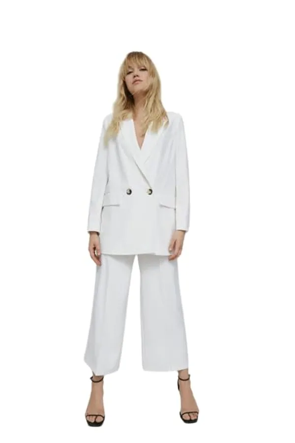 Women'S_Co-Ord_Set_Twill_Lycra/Cotton'S_Long_Sleeve_Shirt_And_Full_Length_Trouser_Pant_Western_Dress(White)