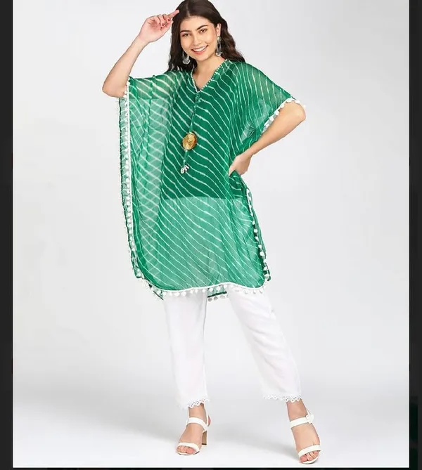 _Women'S_Cotton_Co-Ord_Set,_Straight_Kurti_With_Pant_Green