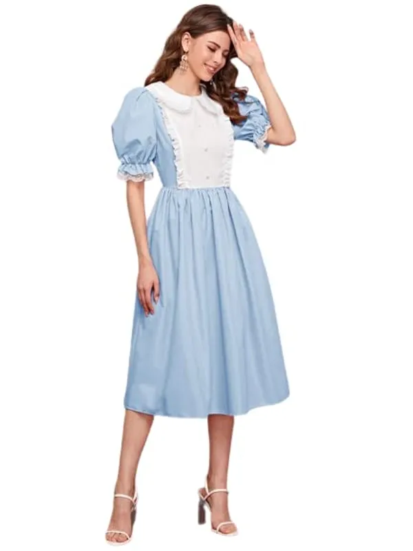 Women'S_Cotton_Dress_|_Hand_Wash_|_Solid_|_Blue_|_|2021-149