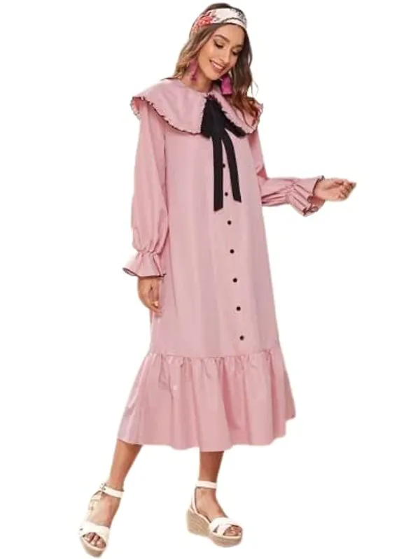 Women'S_Cotton_Dress_|_Hand_Wash_|_Solid_|_Pink_|_|2021-147