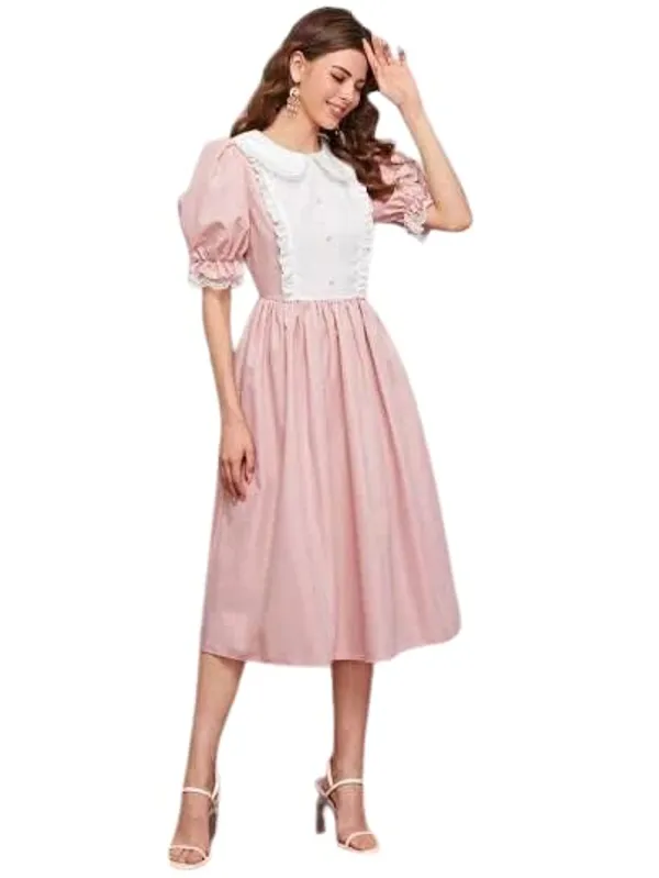Women'S_Cotton_Dress_|_Hand_Wash_|_Solid_|_Pink_|_|2021-152