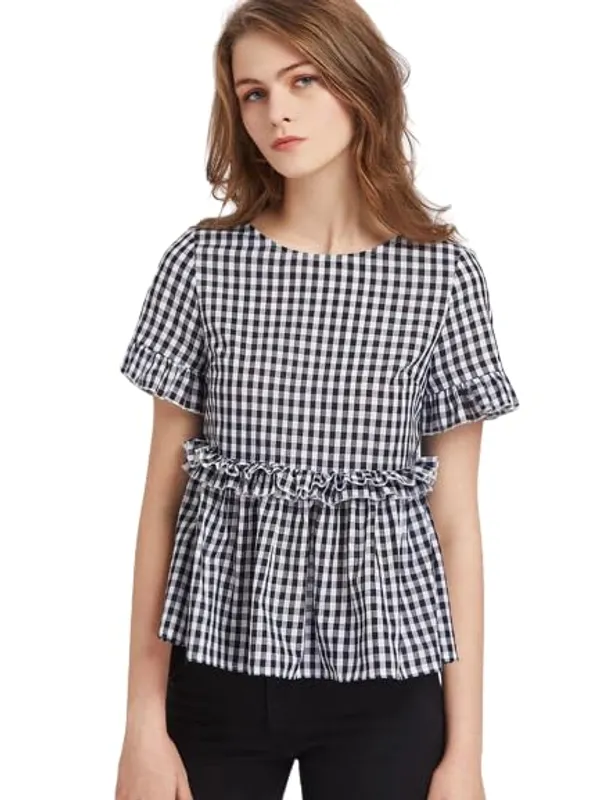 Women'S_Cotton_Flex_Stripe_Printed_Straight_Top_For_Women_Black