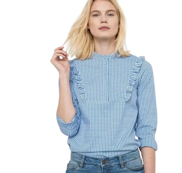 Women'S_Cotton_Flex_Stripe_Printed_Straight_Top_For_Women_Blue