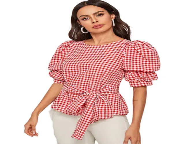 Women'S_Cotton_Flex_Stripe_Printed_Straight_Top_For_Women_Red