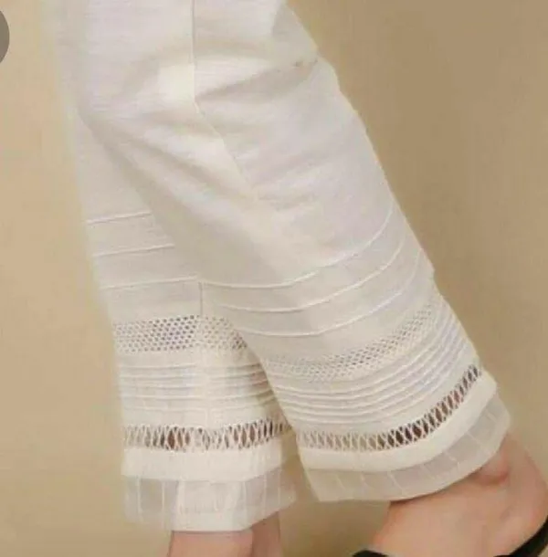 Women'S_Cotton_Lycra_Lace_Detail_Pants_|_White_|