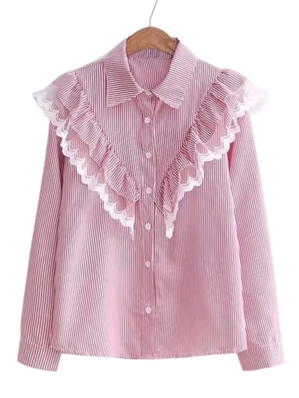 Women'S_Cotton_Shirt_|_Hand-Wash_|_Regular_Fit_|_Pink_Stripe|2021-76