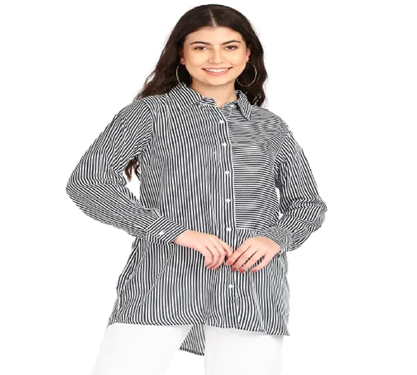 Women'S_Cotton_Shirt_|_Hand_Wash_|_Solid_|_Black_Stripe_|_|2021-138