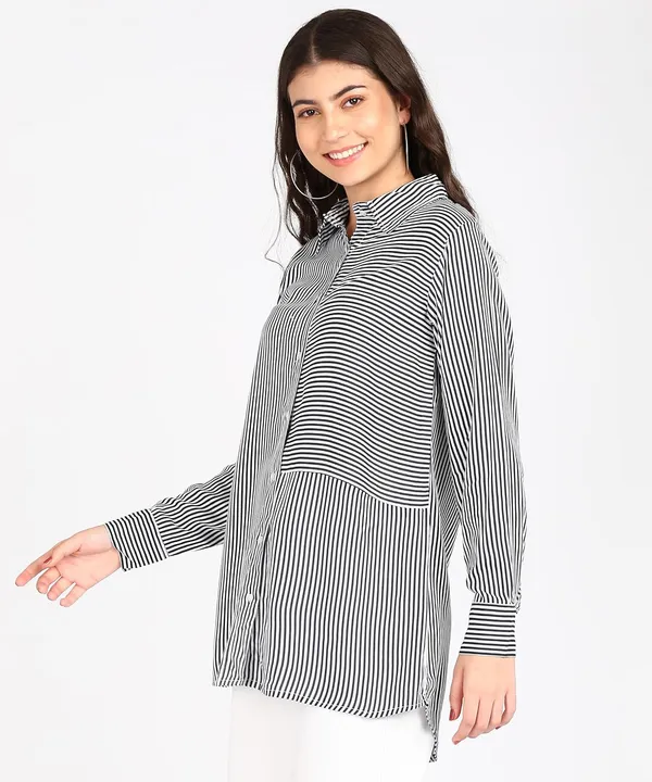 Women'S_Cotton_Shirt_|_Hand_Wash_|_Solid_|_Black_Stripe_|_|2021-138