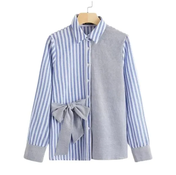 Women'S_Cotton_Shirt_|_Hand_Wash_|_Solid_|_Blue_Stripe_|_|2021-142