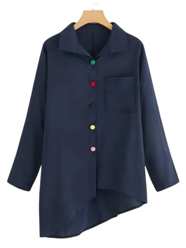 Women'S_Cotton_Shirt_|_Hand_Wash_|_Solid_|_Navy_Blue_|_|2021-134