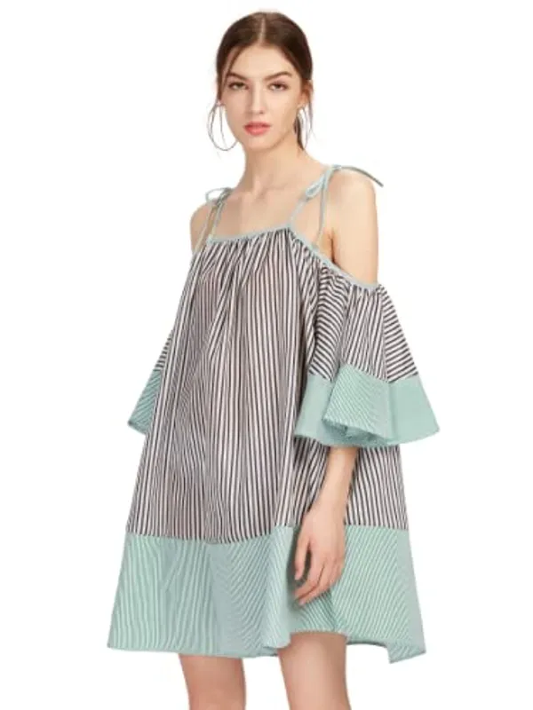 Women'S_Cotton_Stripsdress_(Black/White)_(103083)