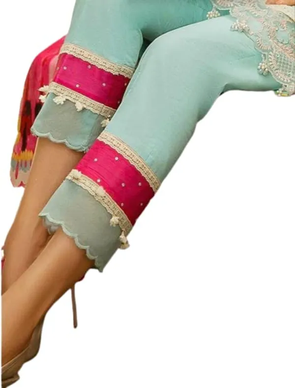 Women'S_Cotton_Slub_Pants_With_Embroidery_And_Lace_Details_|_Sea_Blue_|