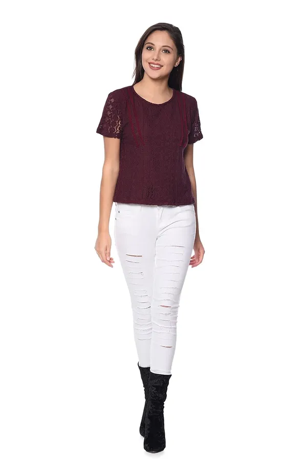 Women'S_Lacetop_(Maroon)_(Shr_2358)