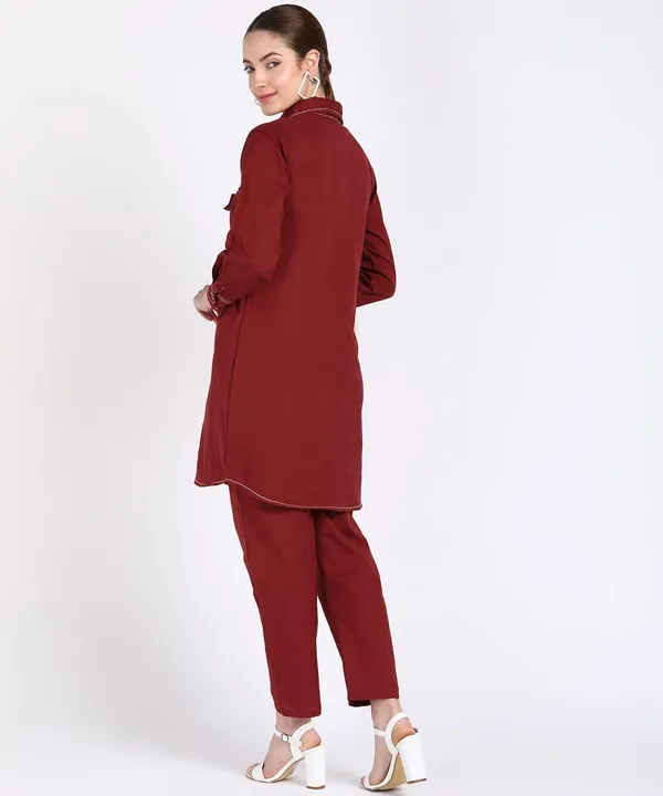 Women'S_Travel_Look_Tracksuit_With_Hand_Embroidery_Details_|_Maroon