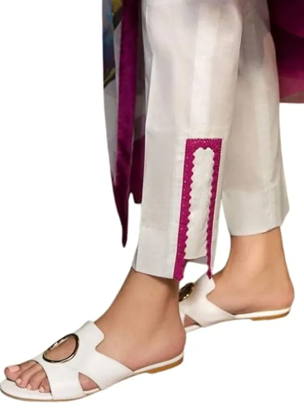Women'S_White_Cotton_Lycra_Pink_Lace_Pants_|_White_|