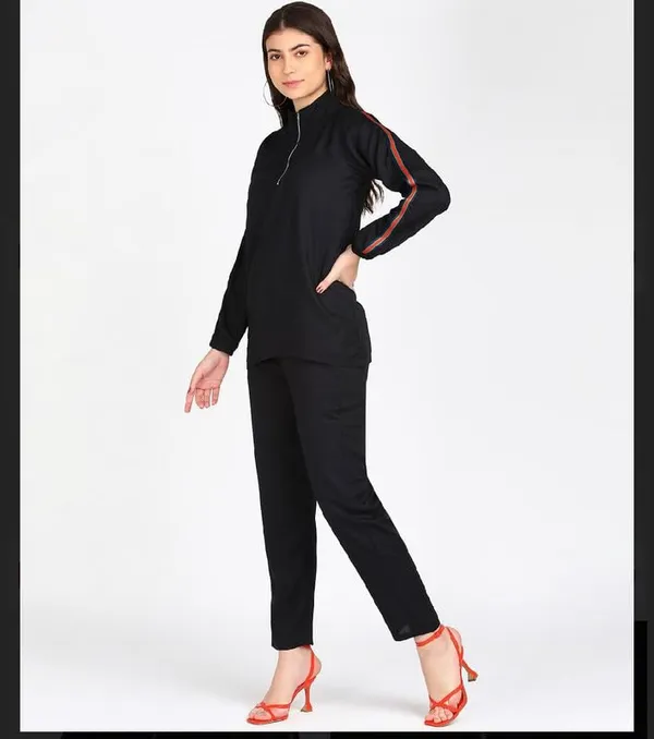 Women'S_Coord_Set_(Solid_Crepe_Tie-Up_Shirt_And_Bootcut_Pant_Set_Black)