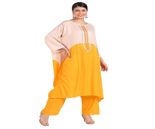 Women'S_Coord_Set_(Solid_Crepe_Tie-Up_Shirt_And_Bootcut_Pant_Set_Oranage)