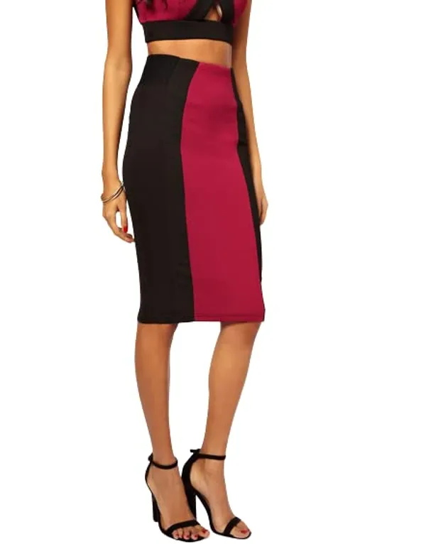 Women'S_Wear_Black/Maroon_Skirt_|_50342