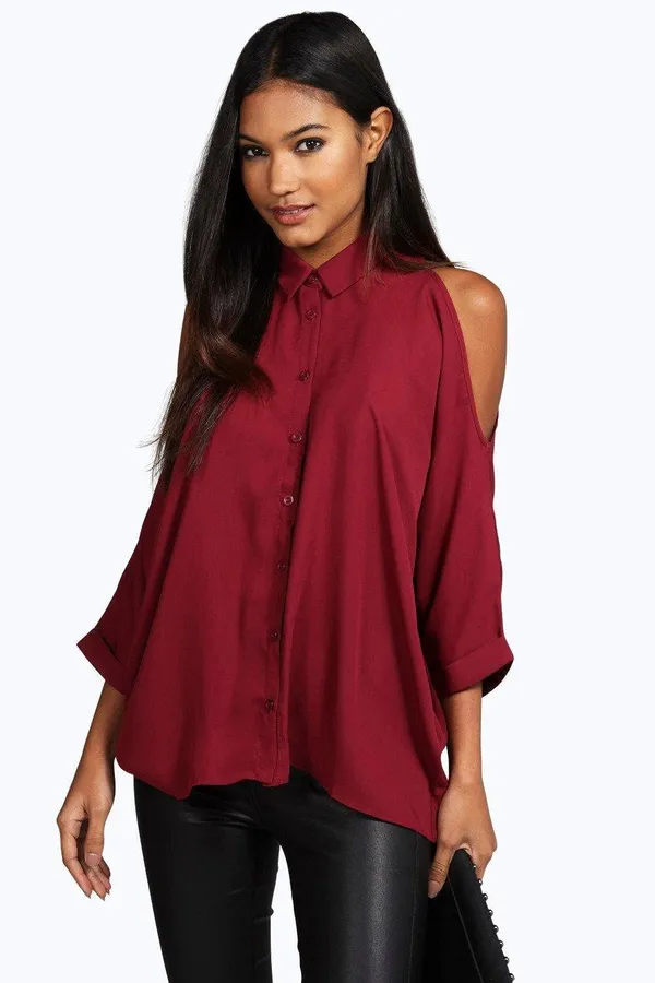 Women'S_Wear_Maroon_Shirt_|Hoseiry_|_Casual_|_Regular_Fit_|_Maroon_|_208168