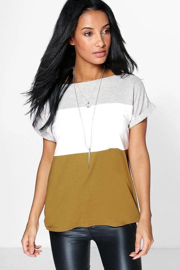 Women'S_Wear_White/Olive_Green_Top_|Cotton_Lycra_|_Casual_|_Regular_Fit_|_White/Olive_Green_|_208158