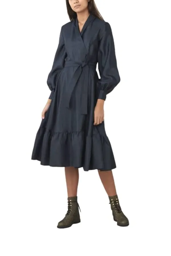 Popuppatka_Western_Dresses_|_A-Line_Knee-Length_Dress_|_Midi_Western_Dress_For_Women_Navy