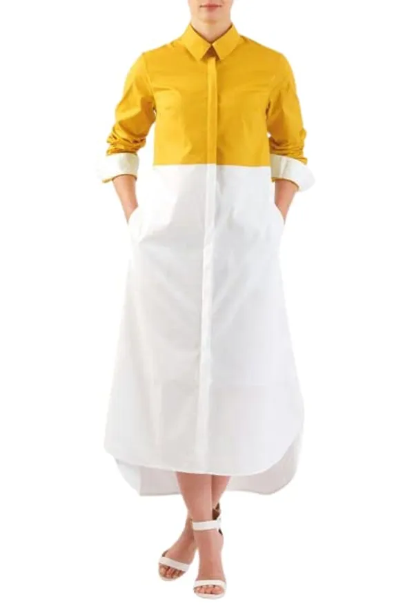 Popuppatka_Western_Dresses_|_A-Line_Knee-Length_Dress_|_Midi_Western_Dress_For_Women_Yellow_&_White