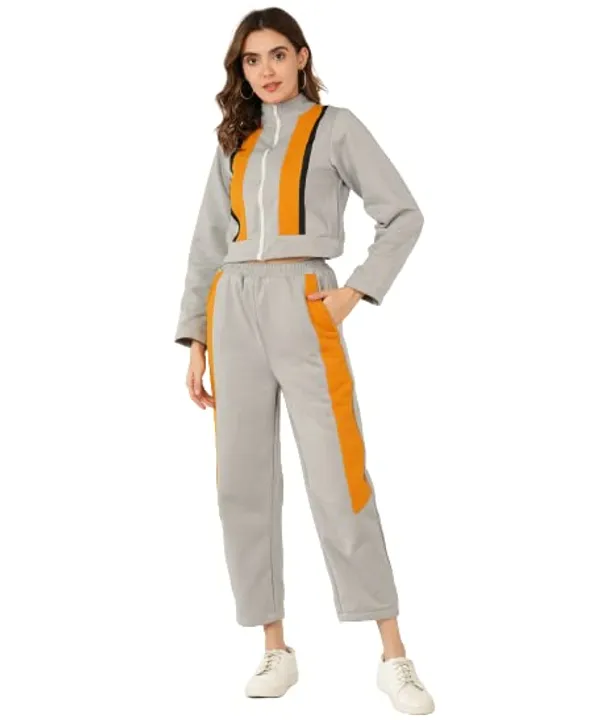 Popuppatka_Women/Girl_Fleese_Track_Suit_Grey_Color