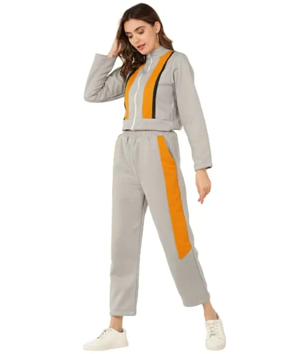 Popuppatka_Women/Girl_Fleese_Track_Suit_Grey_Color