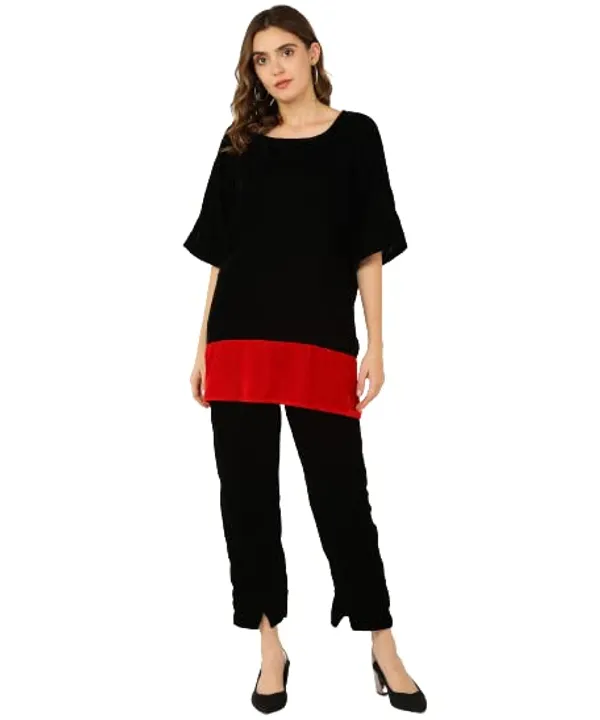 Popuppatka_Women/Girl'S_Velvet_Track_Suit_Black_Color